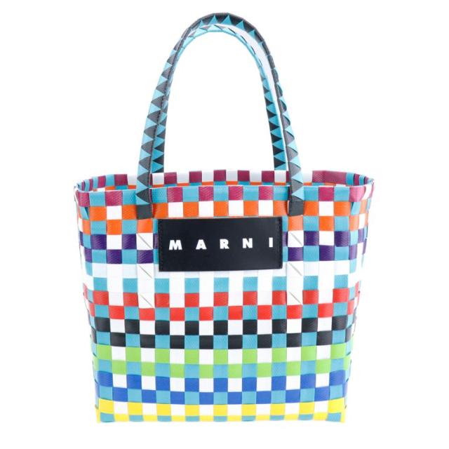 MARNI フラワーカフェ かごバッグ ホワイト×ブルー MARNI フラワーカフェ かごバッグ ホワイト×ブルー MARNI